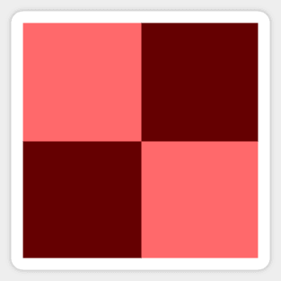 Cinnamon Red and Pink Checkerboard Pattern Sticker